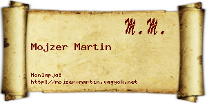 Mojzer Martin névjegykártya