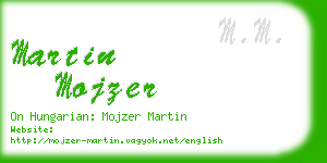 martin mojzer business card